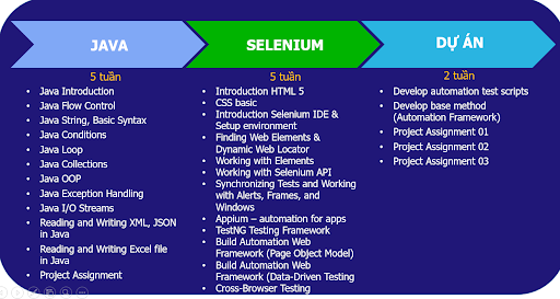 Lộ trình khoá học Automation Tester
