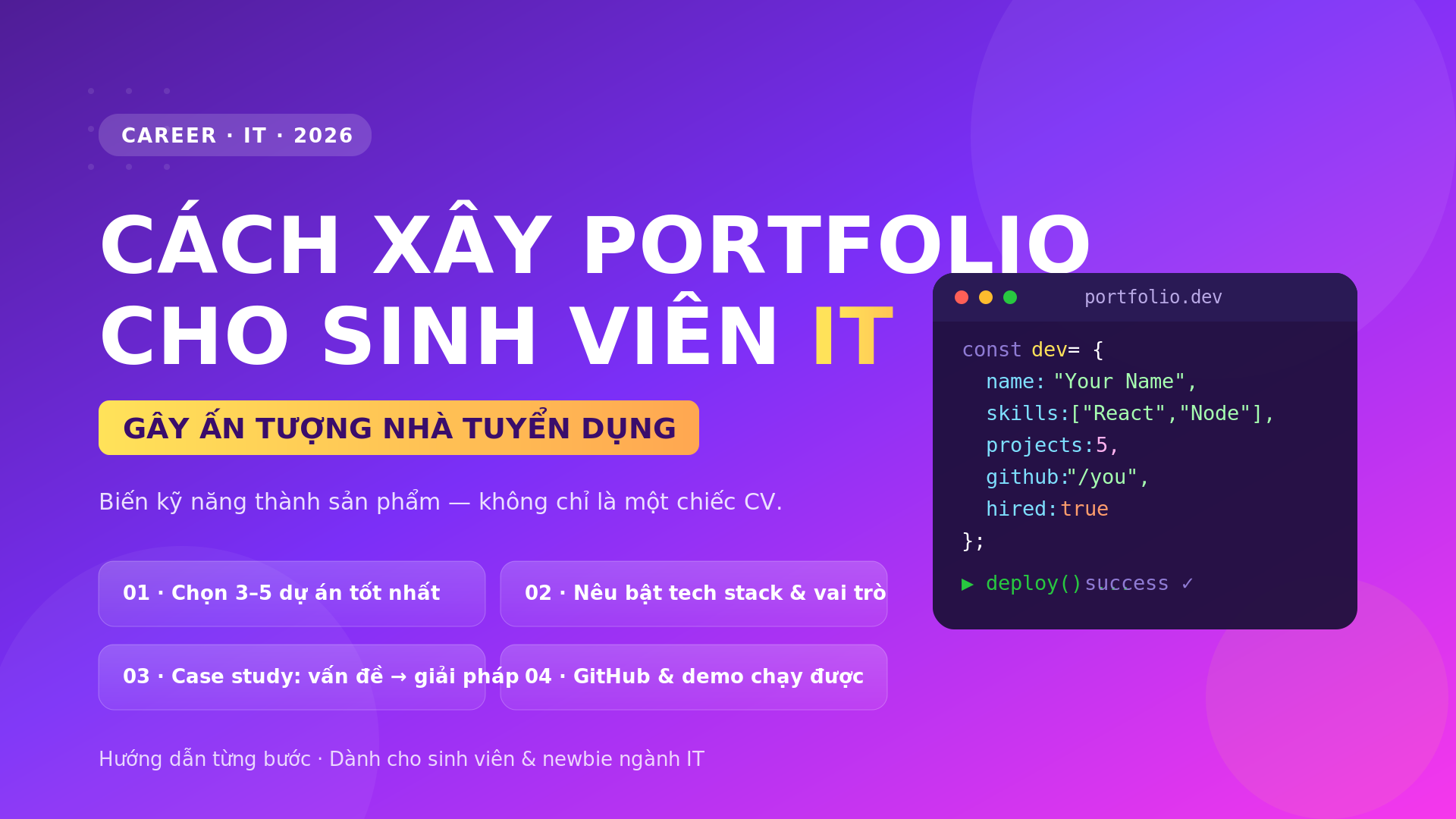 Cách tạo portfolio cho sinh viên